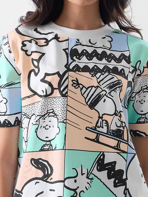 Characters Mosaic Women Relaxed Fit T-Shirts