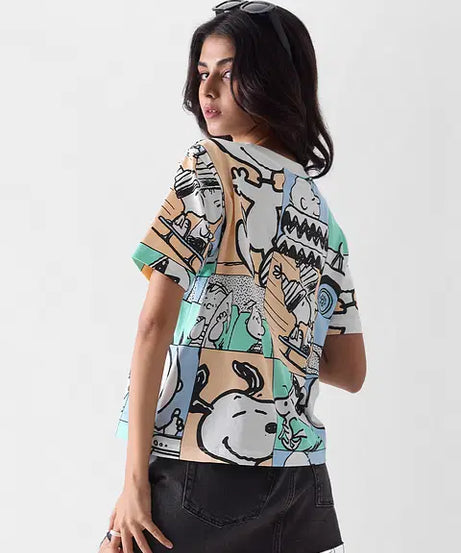 Characters Mosaic Women Relaxed Fit T-Shirts