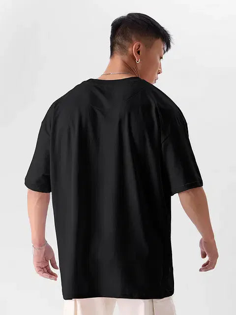 Solids Carbon Black Oversized T-Shirts