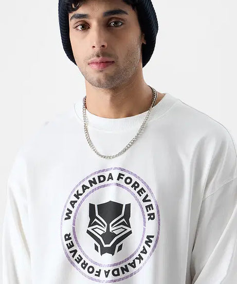 Black Panther The Warrior Oversized Full Sleeve T-Shirts