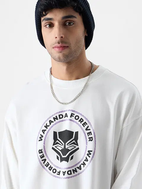 Black Panther The Warrior Oversized Full Sleeve T-Shirts