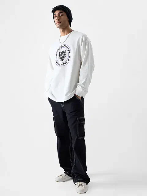 Black Panther The Warrior Oversized Full Sleeve T-Shirts