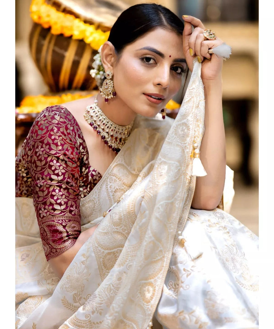 Banarasi Soft Silk Wedding Function Saree & Blouse