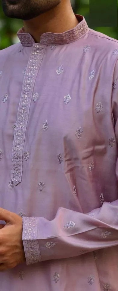 Premium Silk Indian Festival Beautiful Full Stitched Men's Kurta Pajama Set