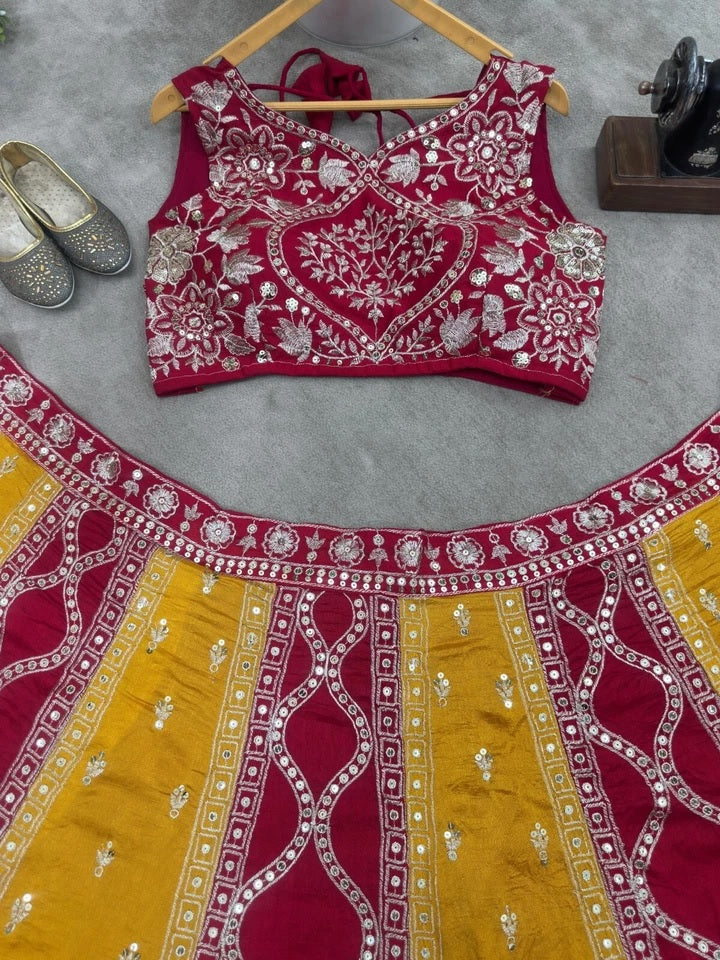 Function Premium Georgette Wedding Stitched Lehenga Blouse With Dupatta 15-MA