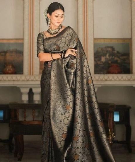 Banarasi Soft Silk Wedding Party Wear Saree,Ethnic Classic Sari With Blouse