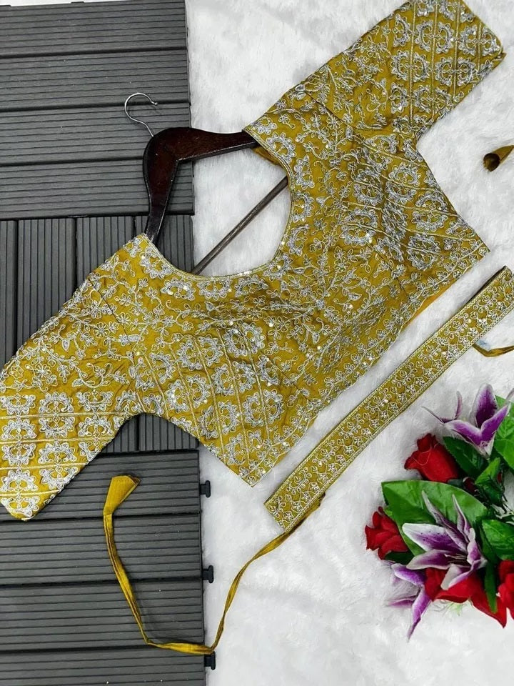 Ready To Wear Traditional Heavy Chinon Saree For Women's