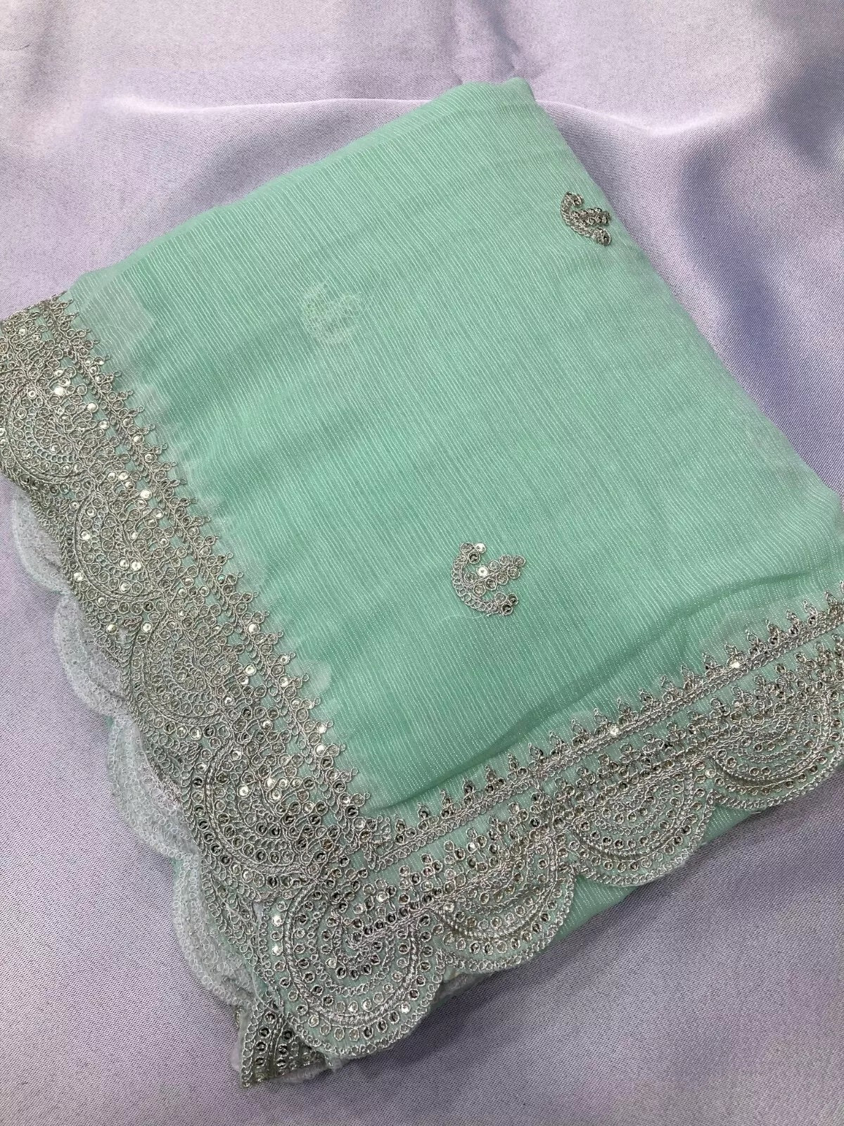 Traditional Party Zomato Chiffon Silk Saree, Wedding Bollywood Sari & Blouse