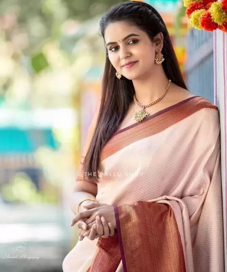 Banarasi Soft Silk Sari With Unstitched Blouse