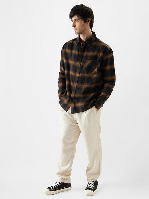 Dark Topaz (Plaid) Men Relaxed Shirts