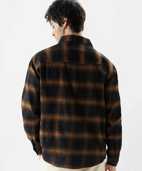 Dark Topaz (Plaid) Men Relaxed Shirts
