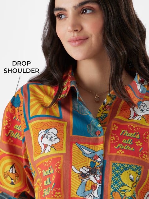 Looney Tunes Indie Vibes Women Boyfriend Shirts