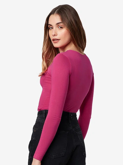 Solids Hot Pink (Cropped Fit) Women Cropped Tops