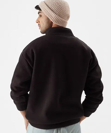 Zip-Up Deep Wine Men Oversized Sweatshirts