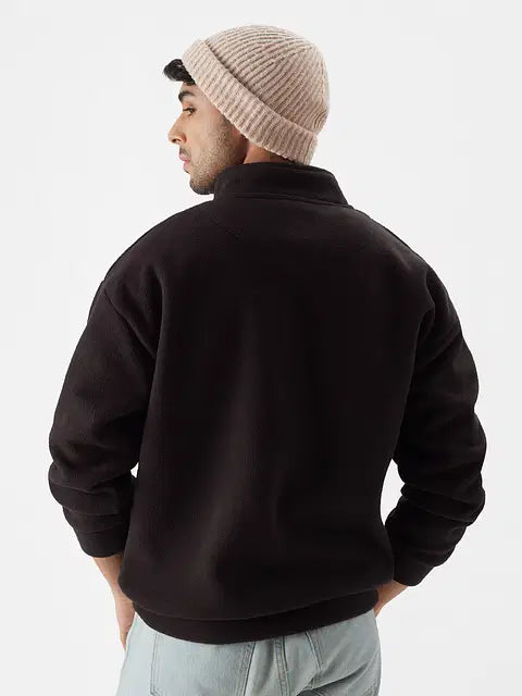 Zip-Up Deep Wine Men Oversized Sweatshirts