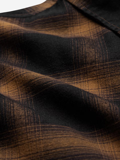 Dark Topaz (Plaid) Men Relaxed Shirts