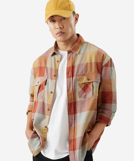 Plaid Autum Gaze Men Utility Shirts
