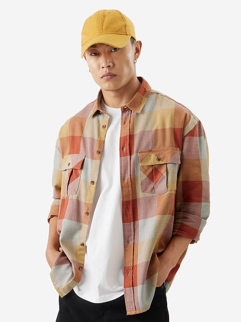 Plaid Autum Gaze Men Utility Shirts