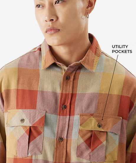 Plaid Autum Gaze Men Utility Shirts