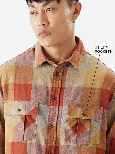 Plaid Autum Gaze Men Utility Shirts