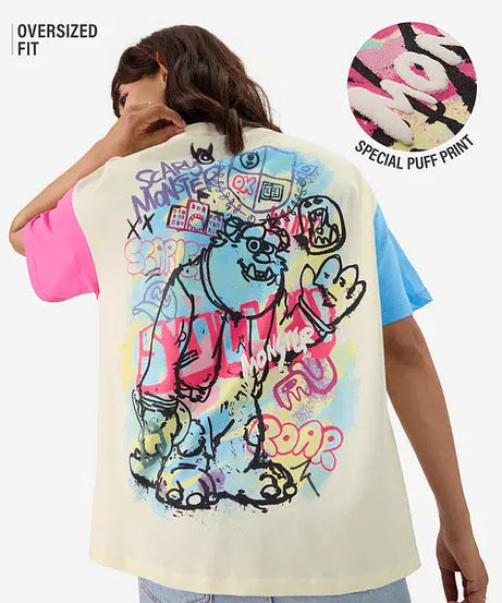 Disney Pixar Monsters Women Oversized T-Shirts