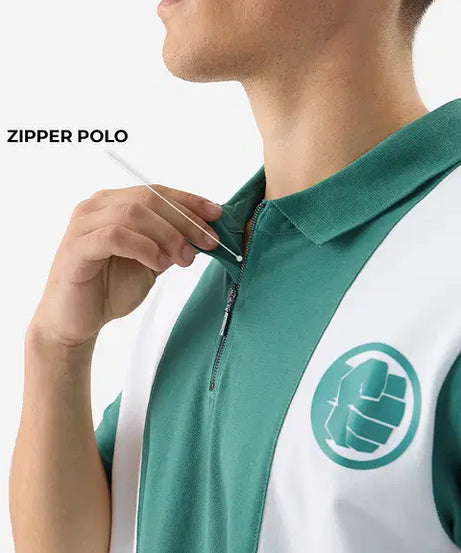 Hulk Logo (Colourblock) Zipper Polos