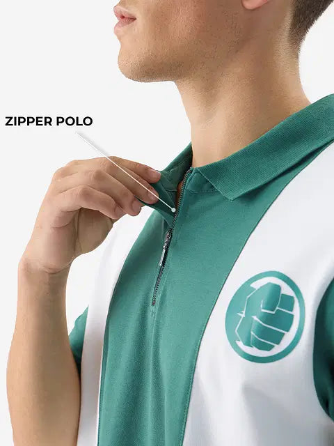 Hulk Logo (Colourblock) Zipper Polos