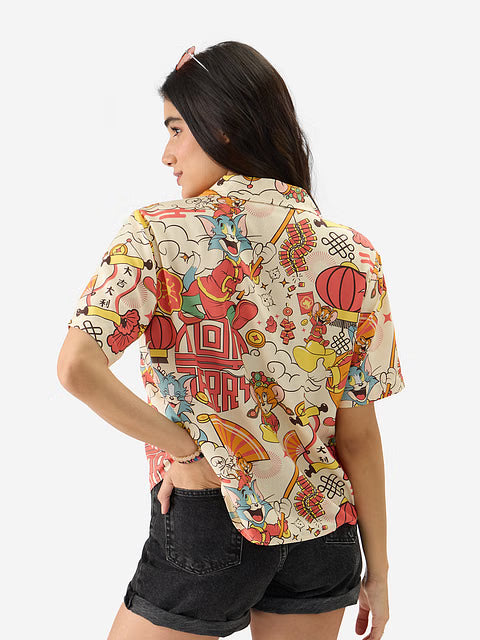 Tom And Jerry New Year Women Holiday Shirts