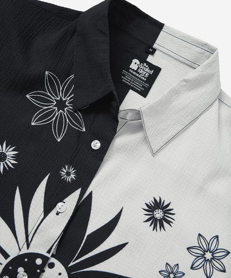 Floral Yin Yang Women Boyfriend Shirts