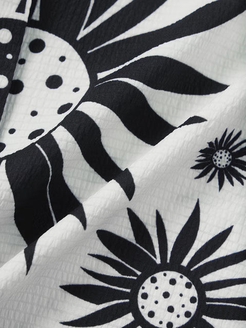 Floral Yin Yang Women Boyfriend Shirts