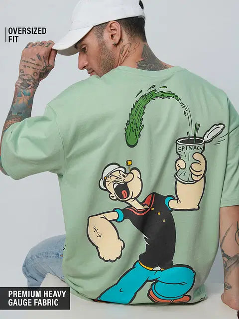 Popeye Spinach Power Oversized T-Shirts