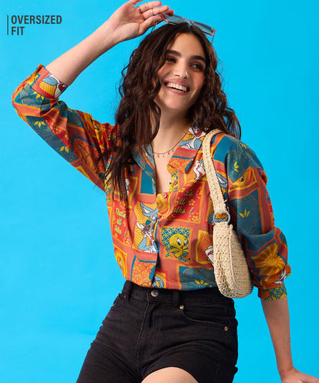 Looney Tunes Indie Vibes Women Boyfriend Shirts