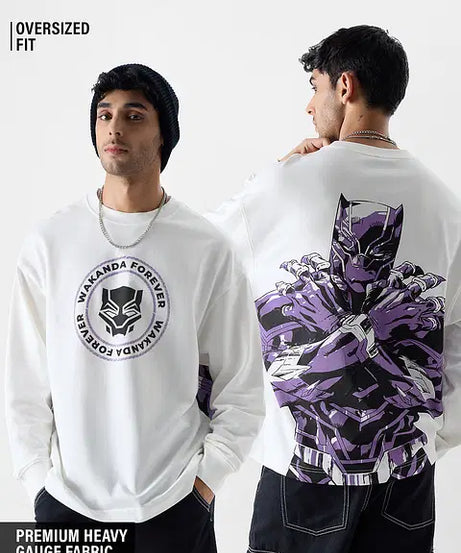 Black Panther The Warrior Oversized Full Sleeve T-Shirts