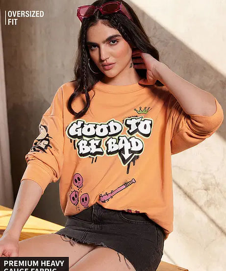 Good To Be Bad Women Oversized Sweatshirts