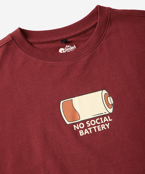 No Social Battery Oversized T-Shirts