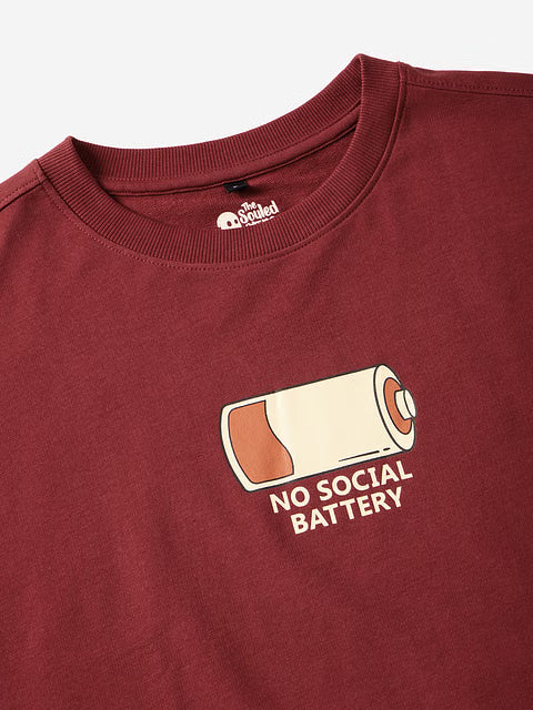 No Social Battery Oversized T-Shirts