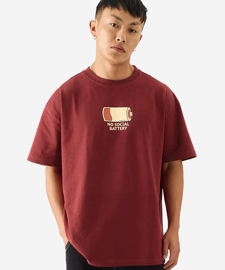 No Social Battery Oversized T-Shirts
