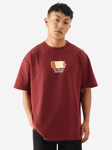 No Social Battery Oversized T-Shirts