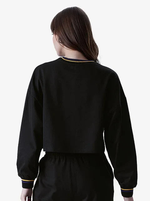 Black & Blue Women Oversized Cropped T-Shirts