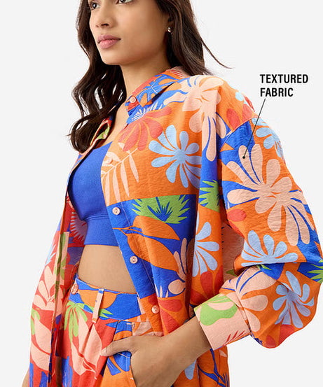 Leafy Charm Women Boyfriend Shirts