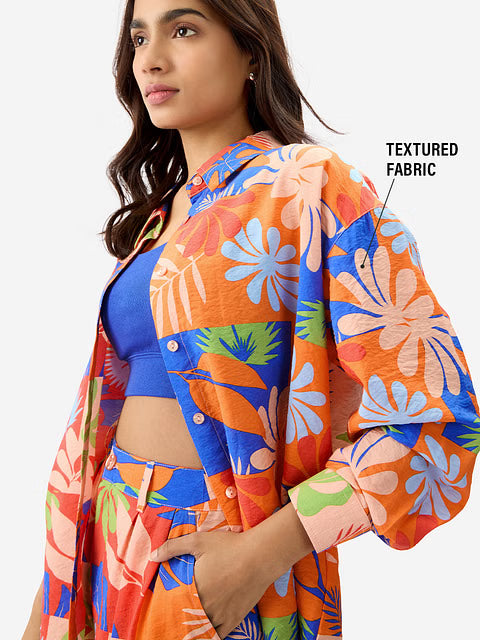 Leafy Charm Women Boyfriend Shirts