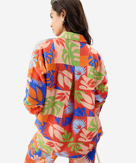 Leafy Charm Women Boyfriend Shirts