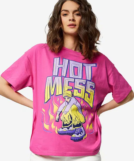 Hot Mess Women Oversized T-Shirts