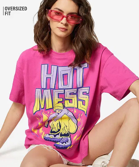 Hot Mess Women Oversized T-Shirts