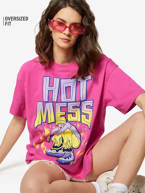 Hot Mess Women Oversized T-Shirts