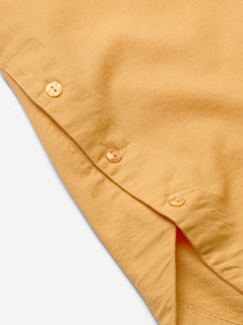 Cotton Linen Sunny Orange Women Boyfriend Shirts