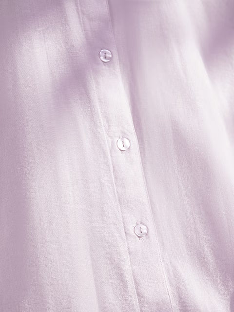 Cotton Linen Lavender Women Boyfriend Shirts