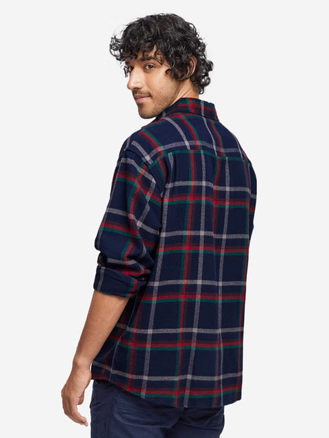 Plaid Red Men Utility Shirts