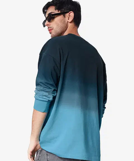 Tie-Dye Blue Topaz Oversized Full Sleeve T-Shirts