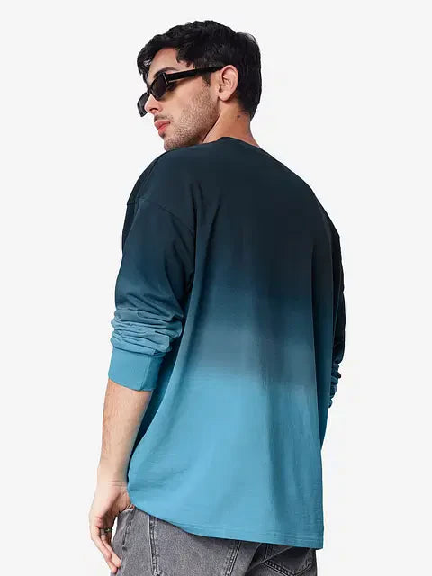 Tie-Dye Blue Topaz Oversized Full Sleeve T-Shirts